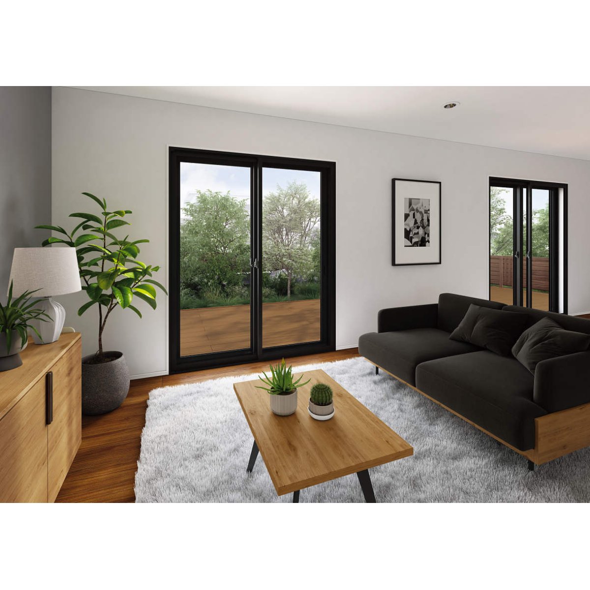 画像4: 【ブラック】 固定ウチリモ2枚建 引違い窓 Low-E複層ガラス ガスなし