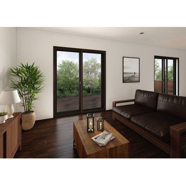 画像4: 【ダークブラウン】 固定ウチリモ2枚建 引違い窓 Low-E複層ガラス ガスなし