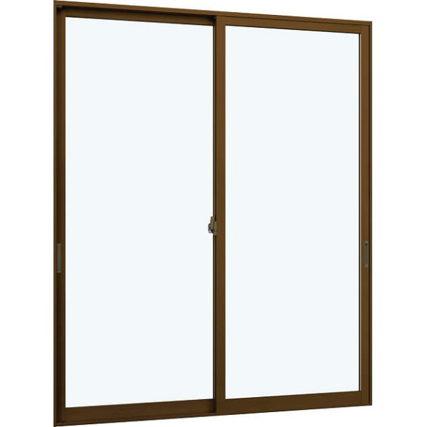 画像2: 【ミディアムオーク】 固定ウチリモ2枚建 引違い窓 Low-E複層ガラス ガスなし