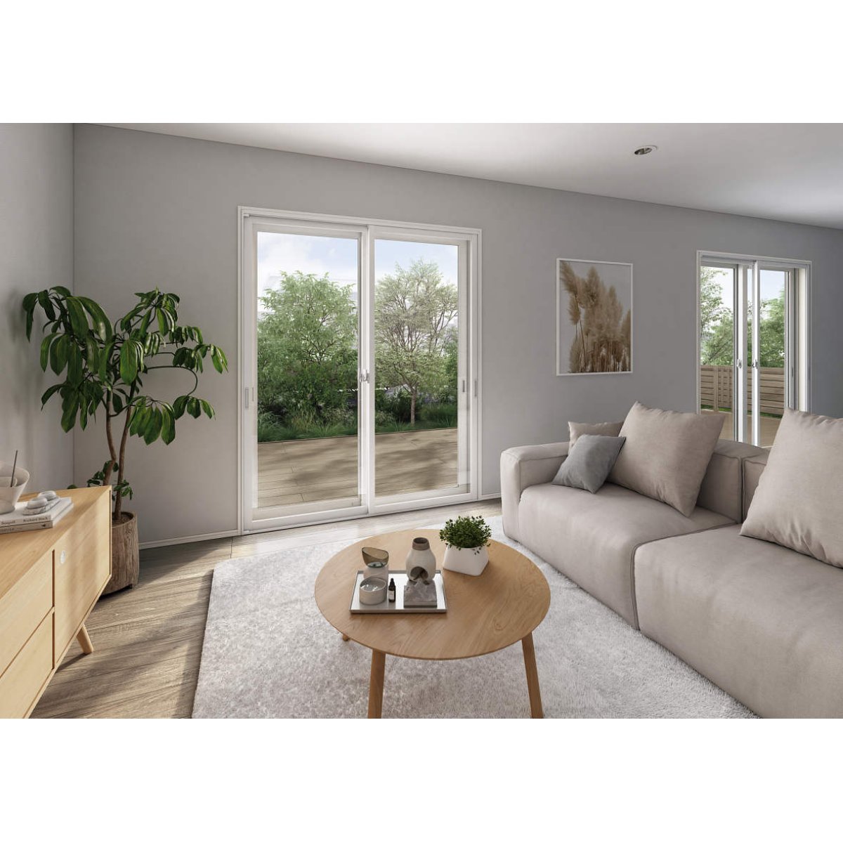 画像4: 【ホワイト】 固定ウチリモ2枚建 引違い窓 Low-E複層ガラス ガスなし